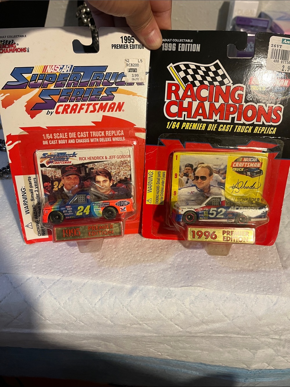 Nascar Racing Champions Die-Cast Truck Pair - Blue, White & Red Accents